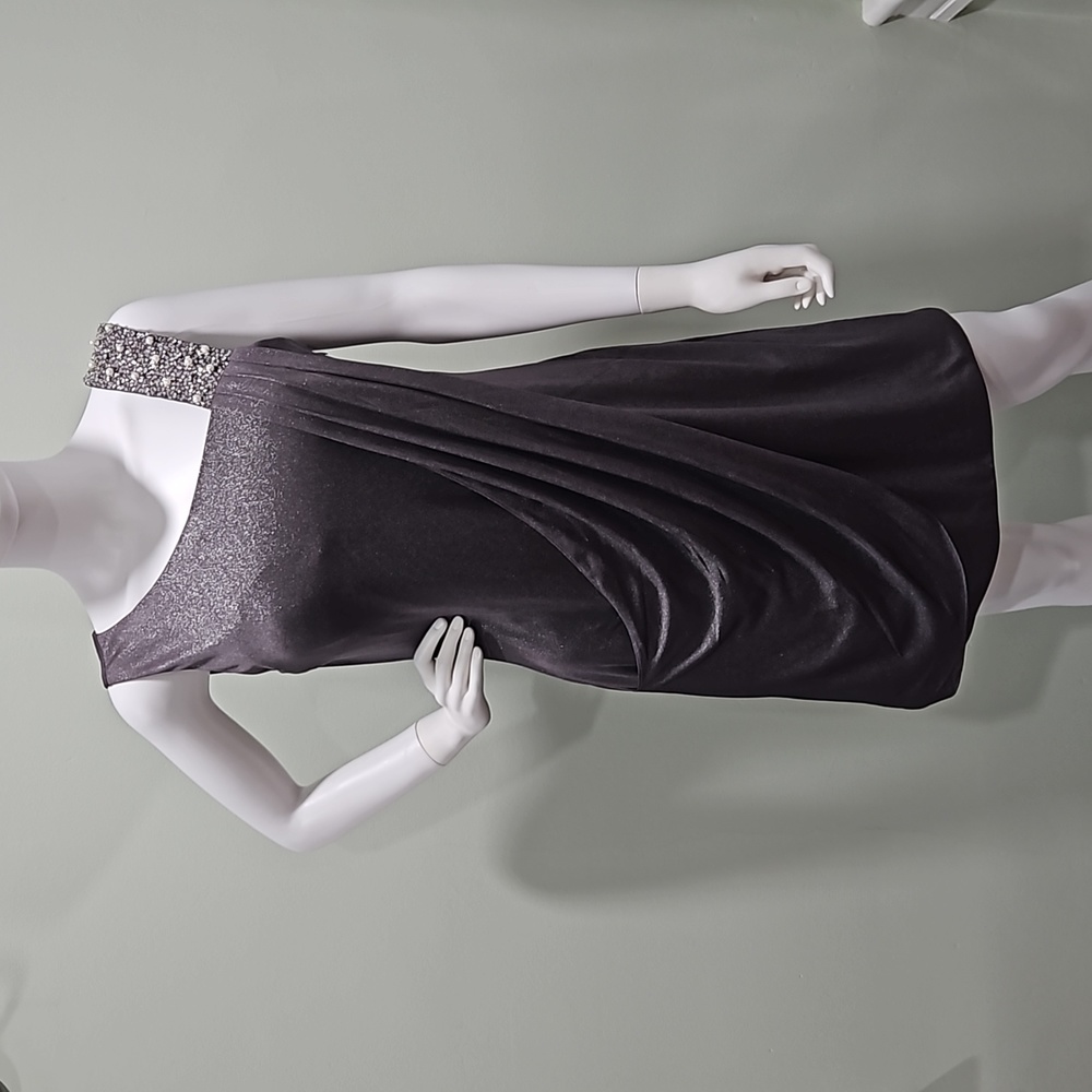 JS Boutique Dark Metallic Grey Cocktail Dress